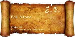 Eck Vince névjegykártya